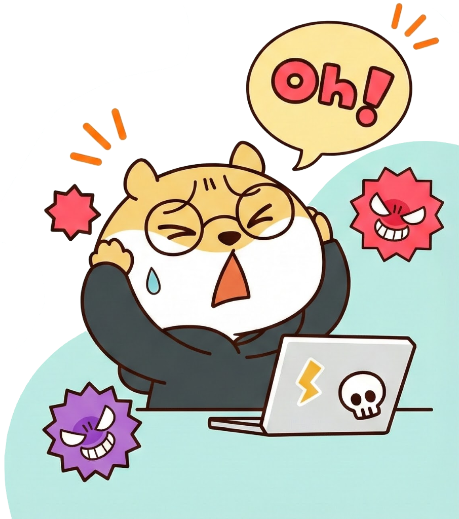 パニックになるクマとセキュリティリスク